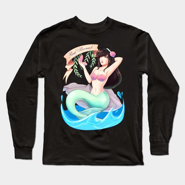 Real Mermaid Long Sleeve T-Shirt by jellophish